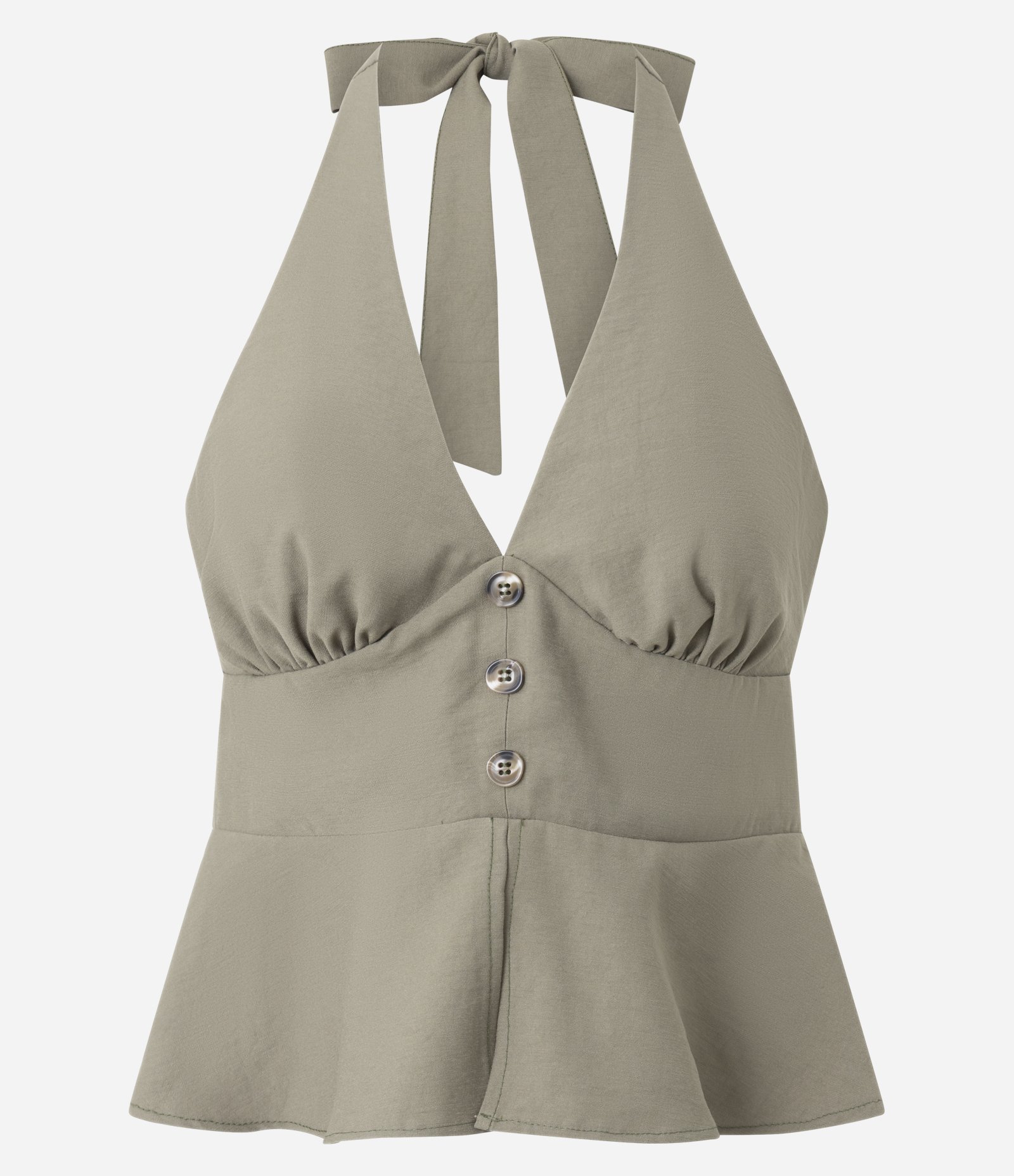 Blusa Frente Única Alfaiatada com Decote Verde 5