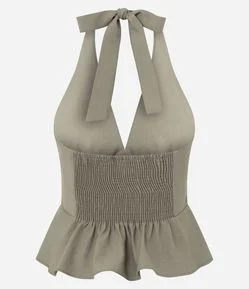 Blusa Frente Única Alfaiatada com Decote