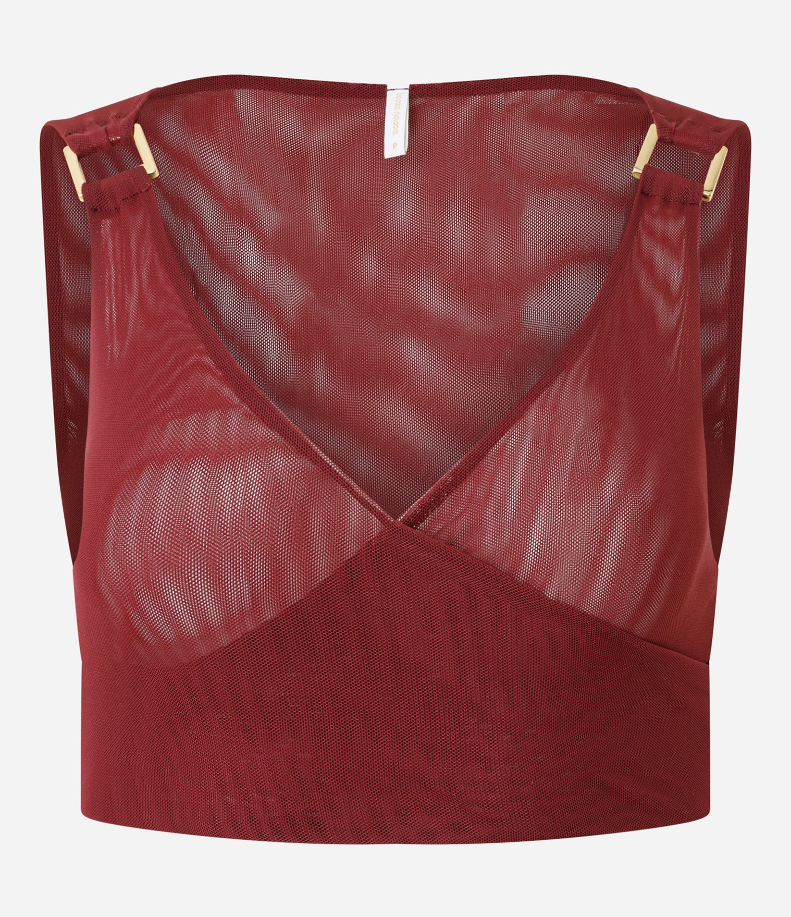 Saída de Praia Bata em Tule com Aviamentos Vermelho 5