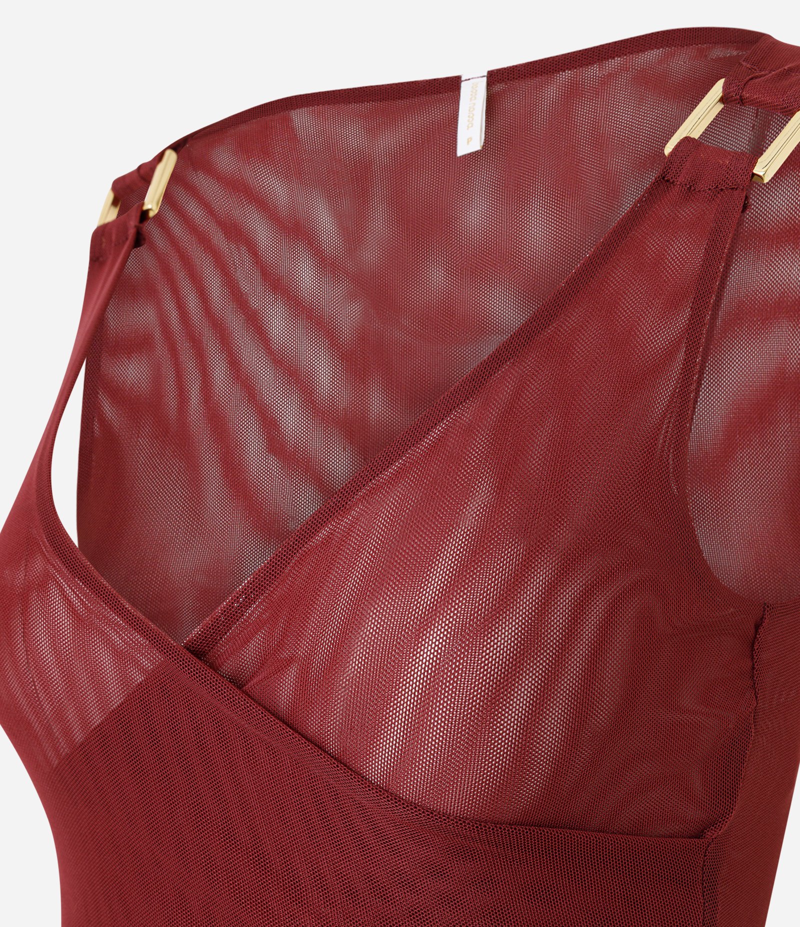 Saída de Praia Bata em Tule com Aviamentos Vermelho 6
