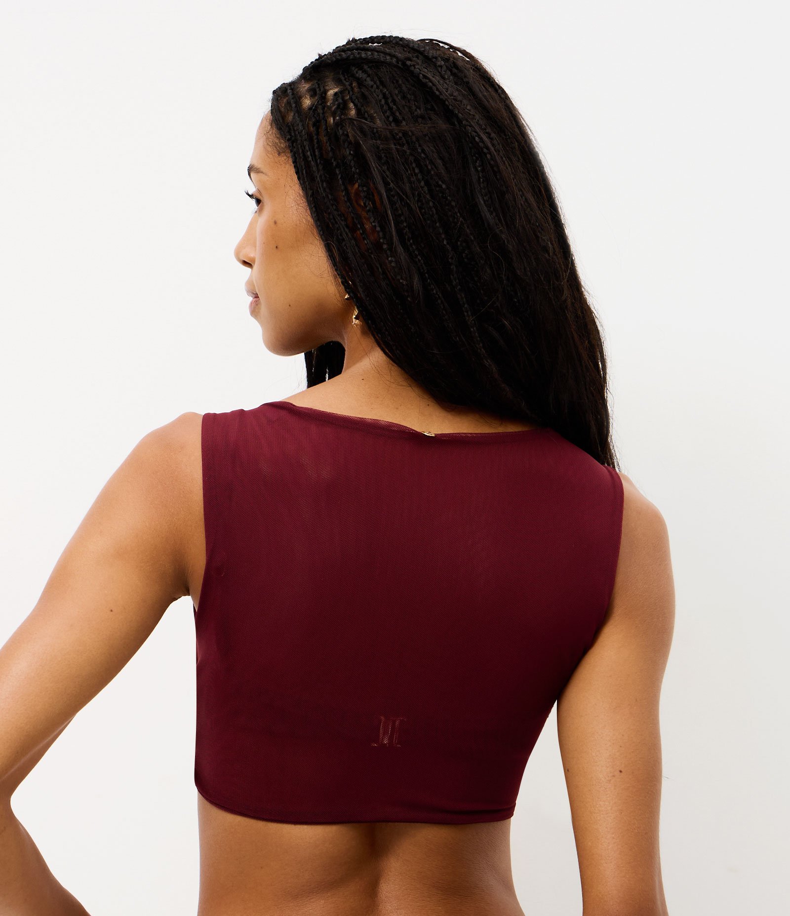 Saída de Praia Bata em Tule com Aviamentos Vermelho 4