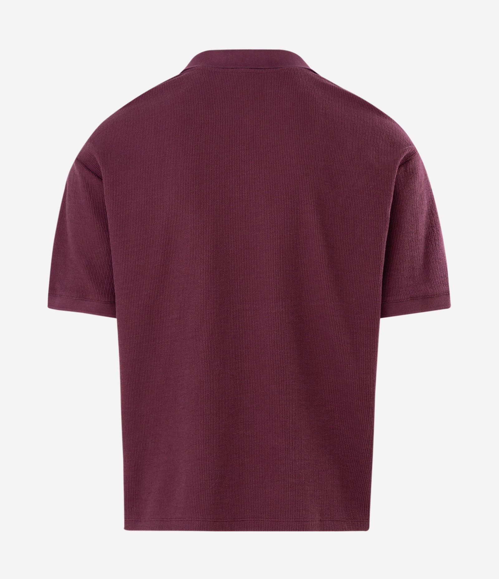 Camiseta Boxy com Gola Polo e Bordado Vinho 5