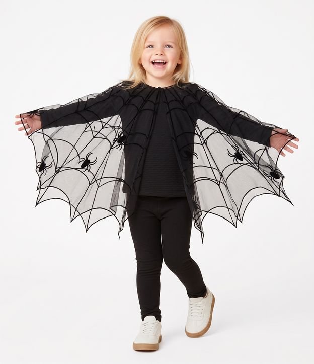 Fantasia Poliester Halloween Infantil capa halloween com bordados aranha AEO_SS27_OTA_0003 UNICO