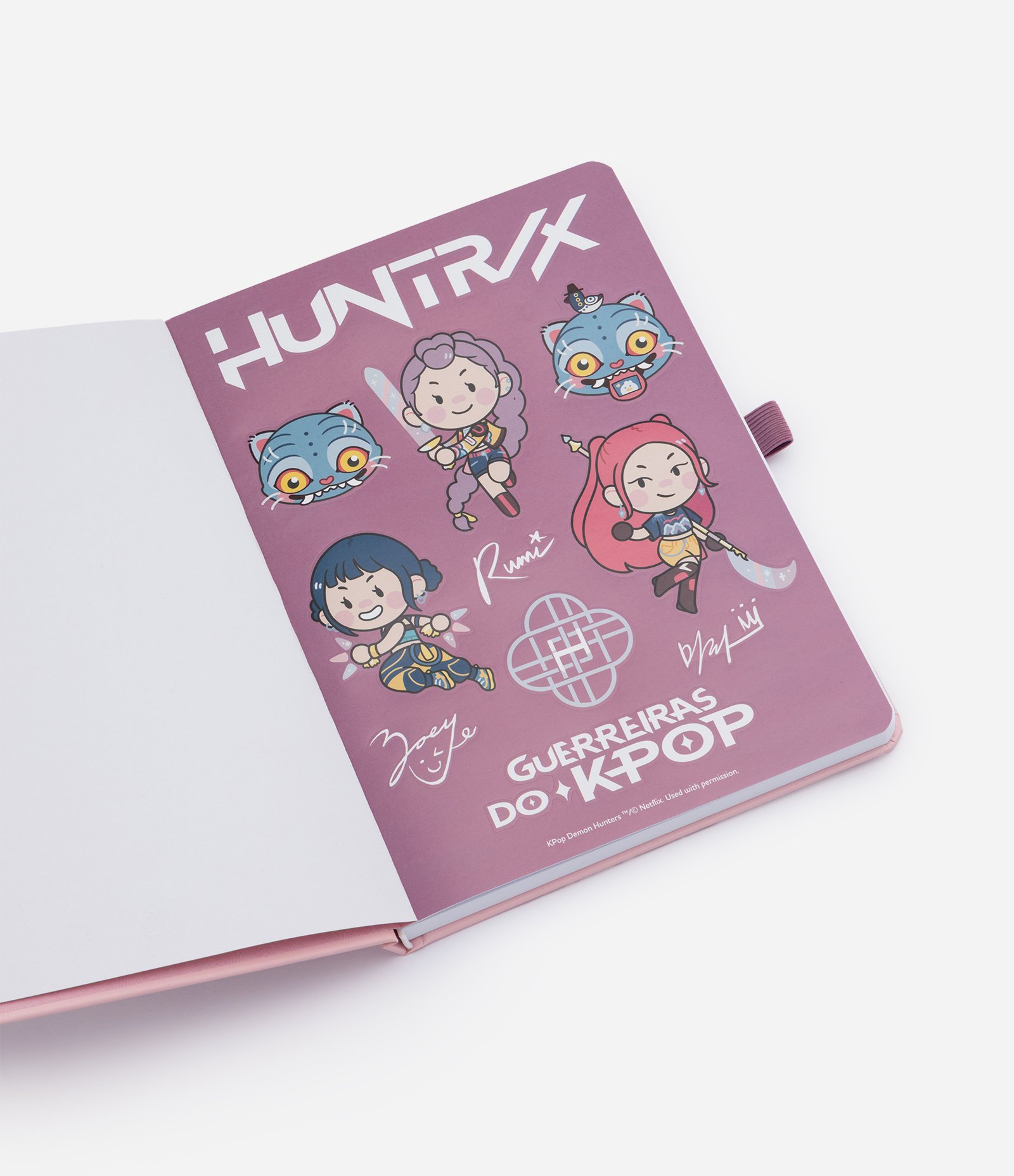 Caderno Pautado com Estampa Frontal Huntrix 96 Páginas Rosa 3