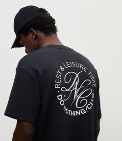 Camiseta Boxy com Lettering Do Nothing Club