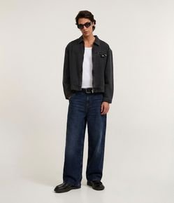 Calça Super Baggy em Jeans Marmorizada