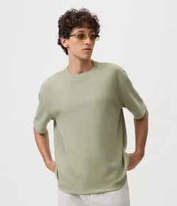 Camiseta Relaxed e Texturizada Mini Waffle