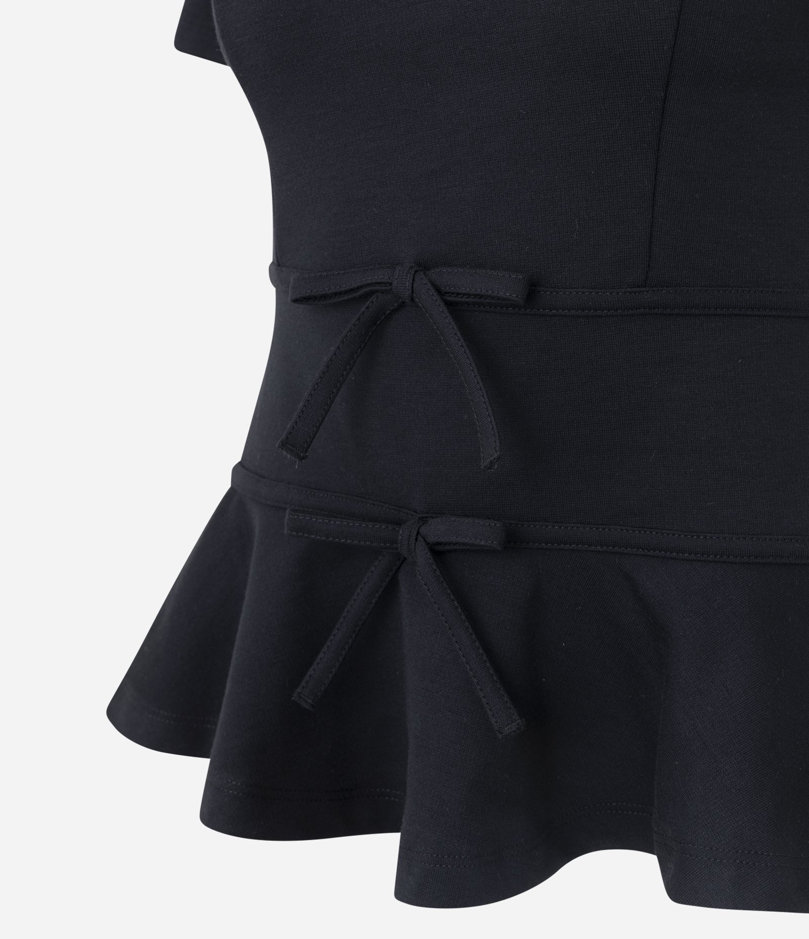 Blusa Peplum em Ponto Roma com Lacinhos Preto 2