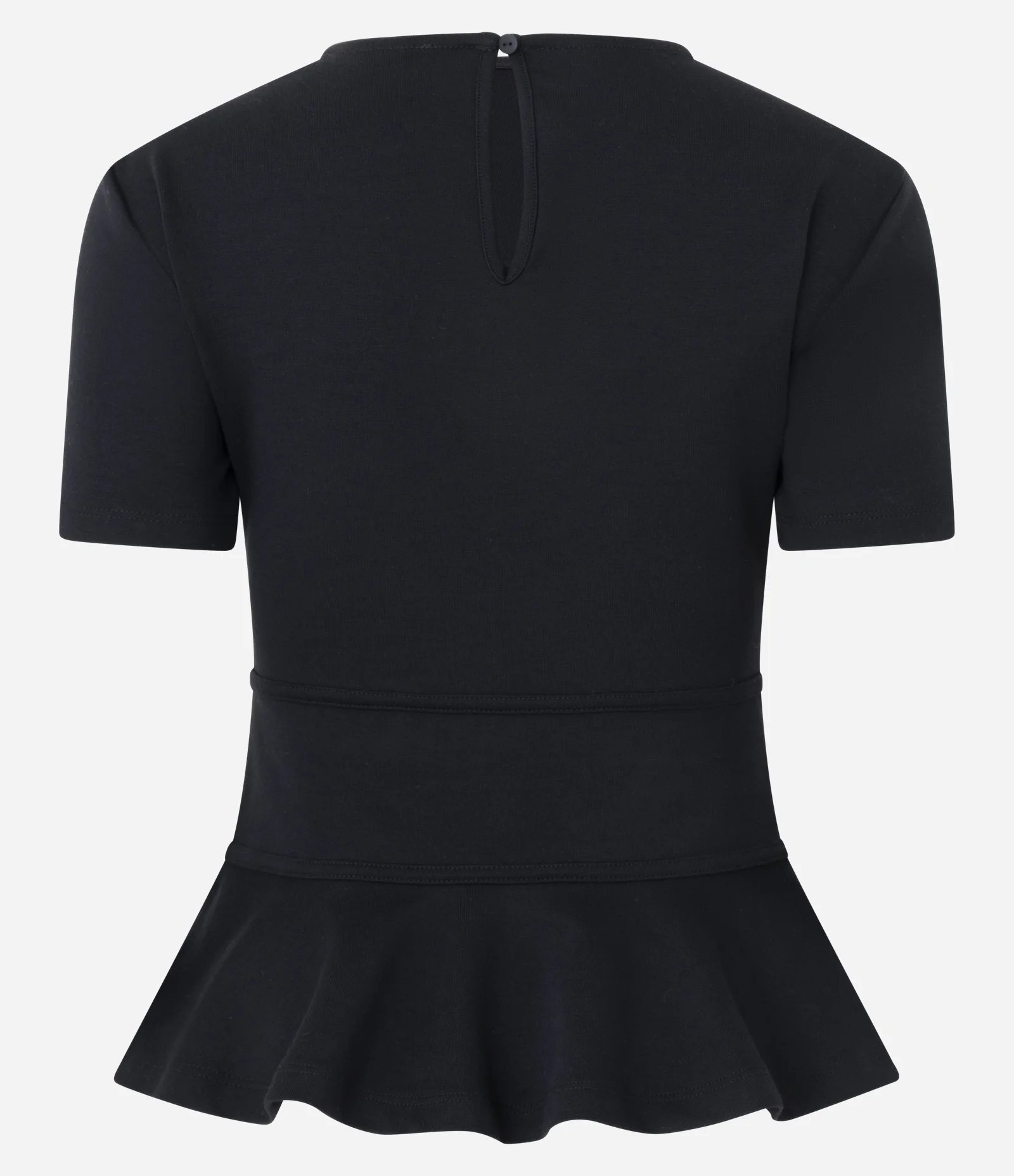 Blusa Peplum em Ponto Roma com Lacinhos Preto 3