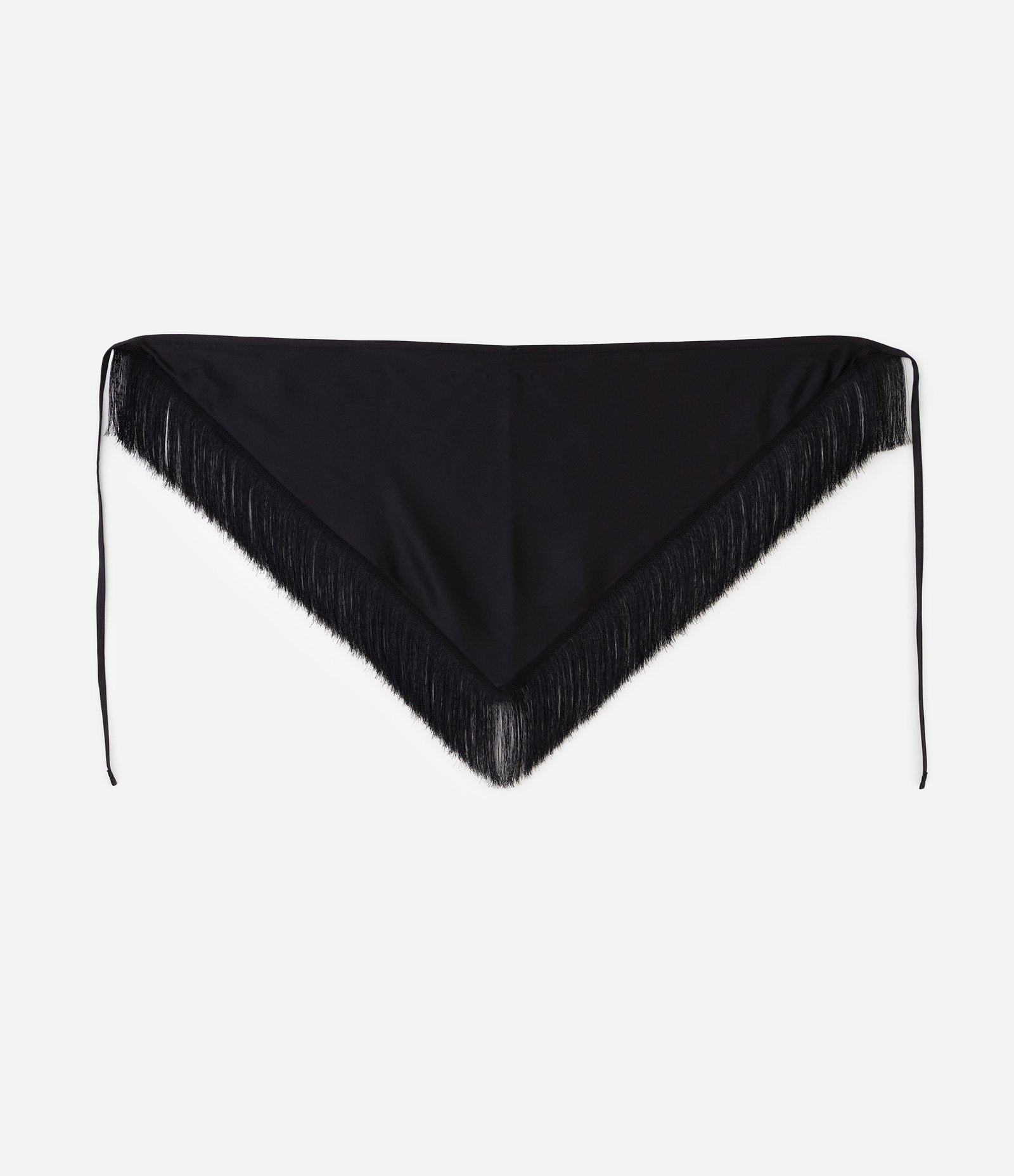 Lenço Triangular com Franja Preto 4
