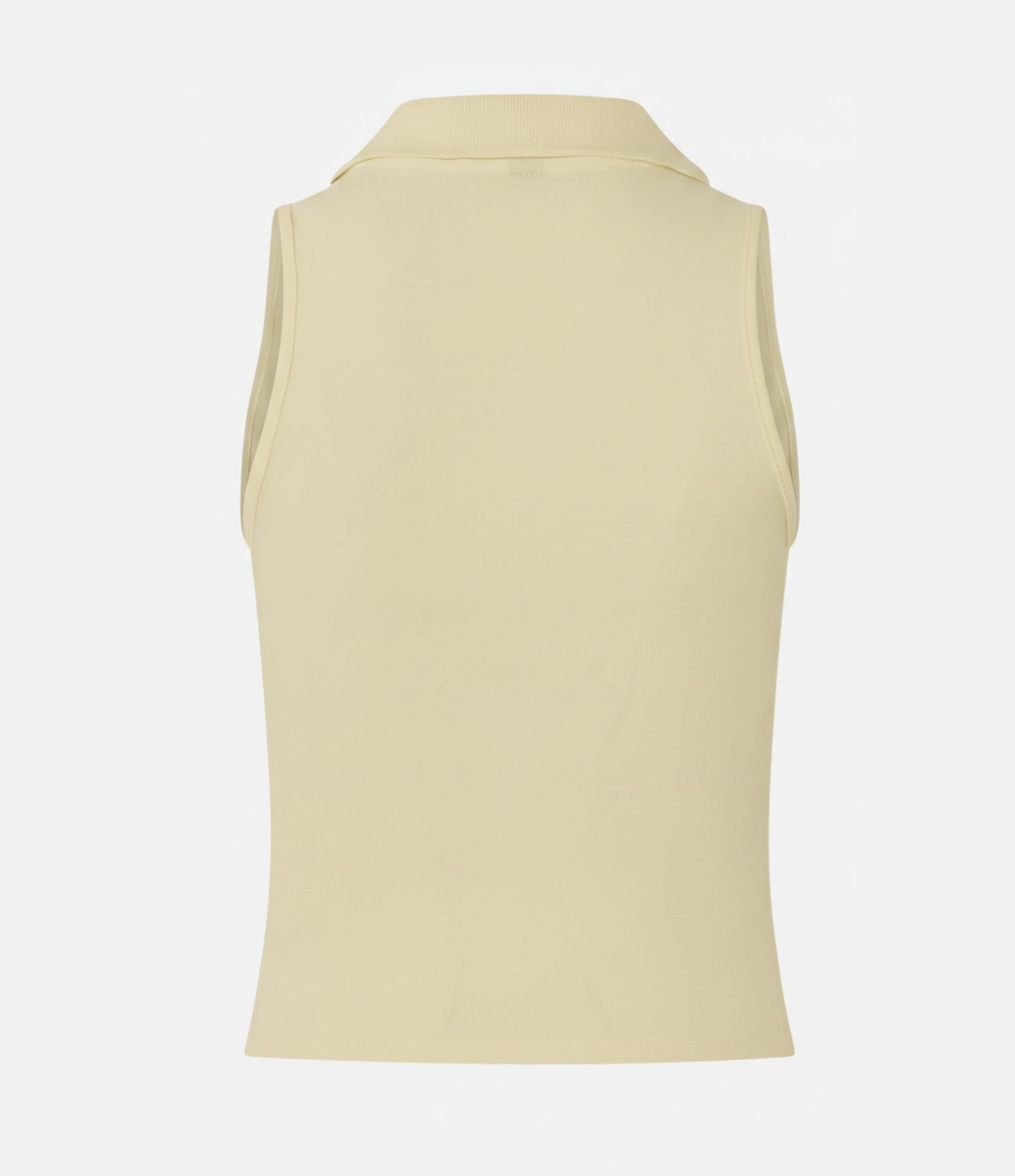 Blusa Polo em Decote V Sem Mangas Amarelo 3
