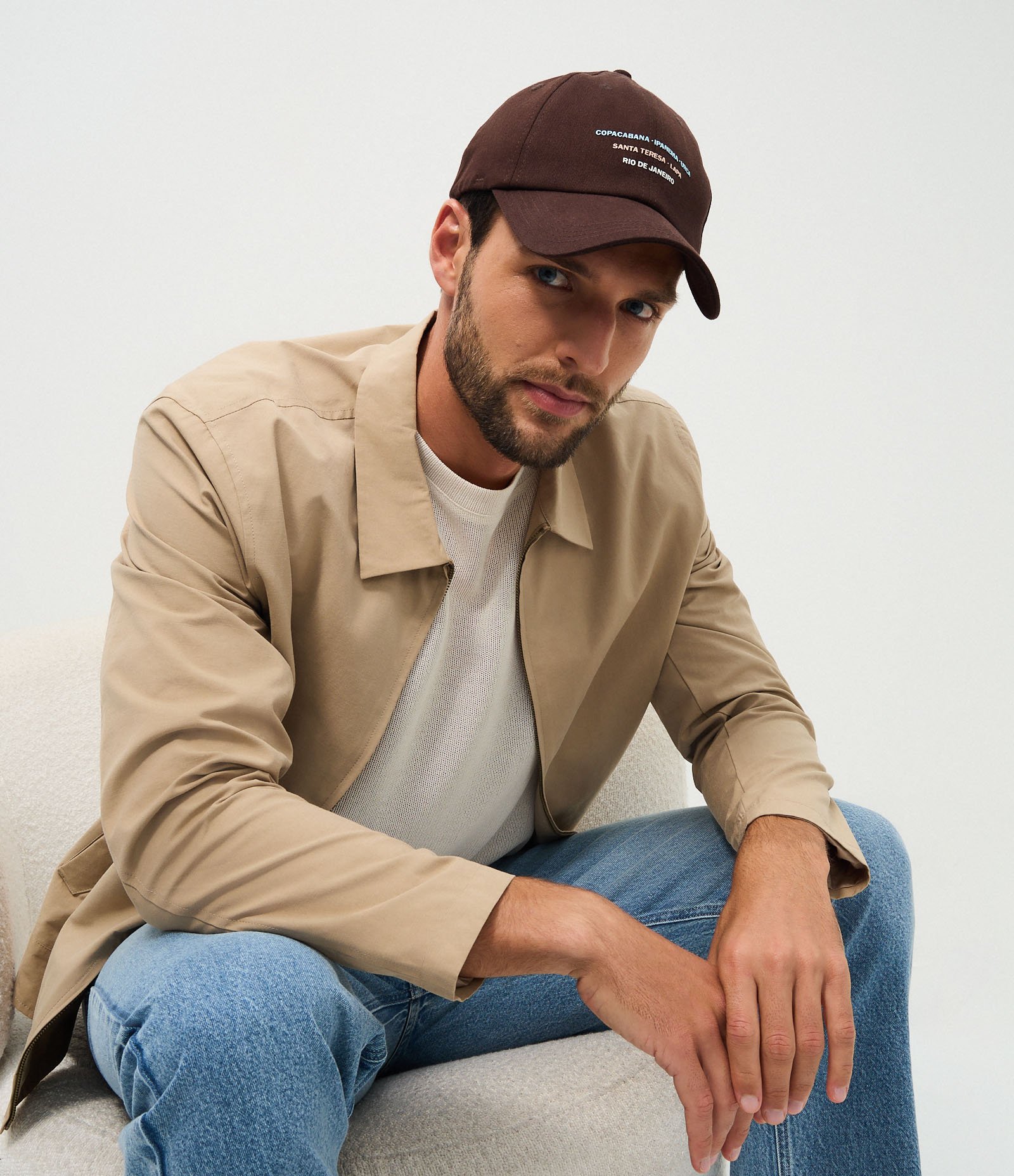 Boné Sarja com Lettering Pontos Turísticos do RJ Marrom 1