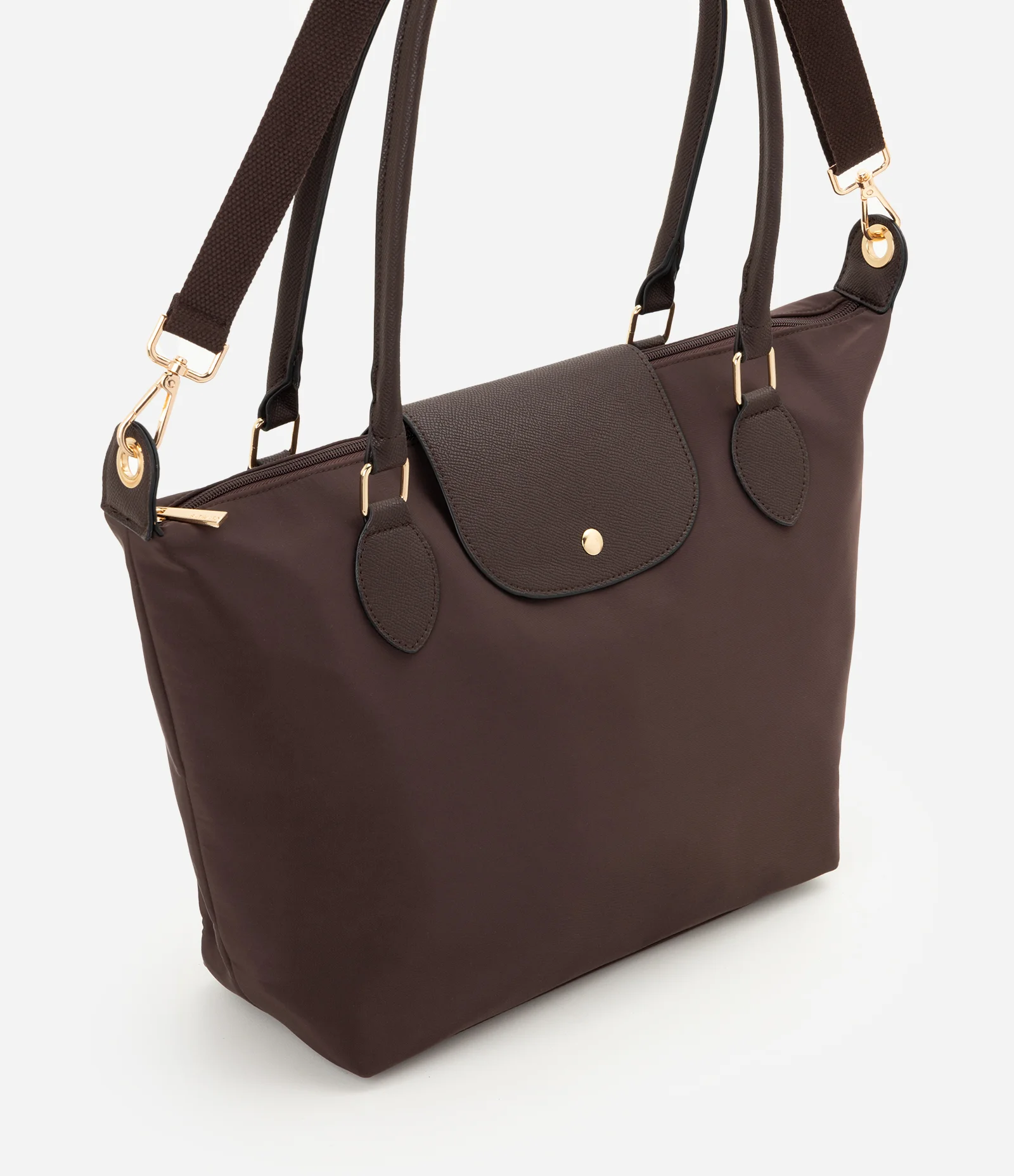 Bolsa Média com Lapela e Alça Removível Marrom 1