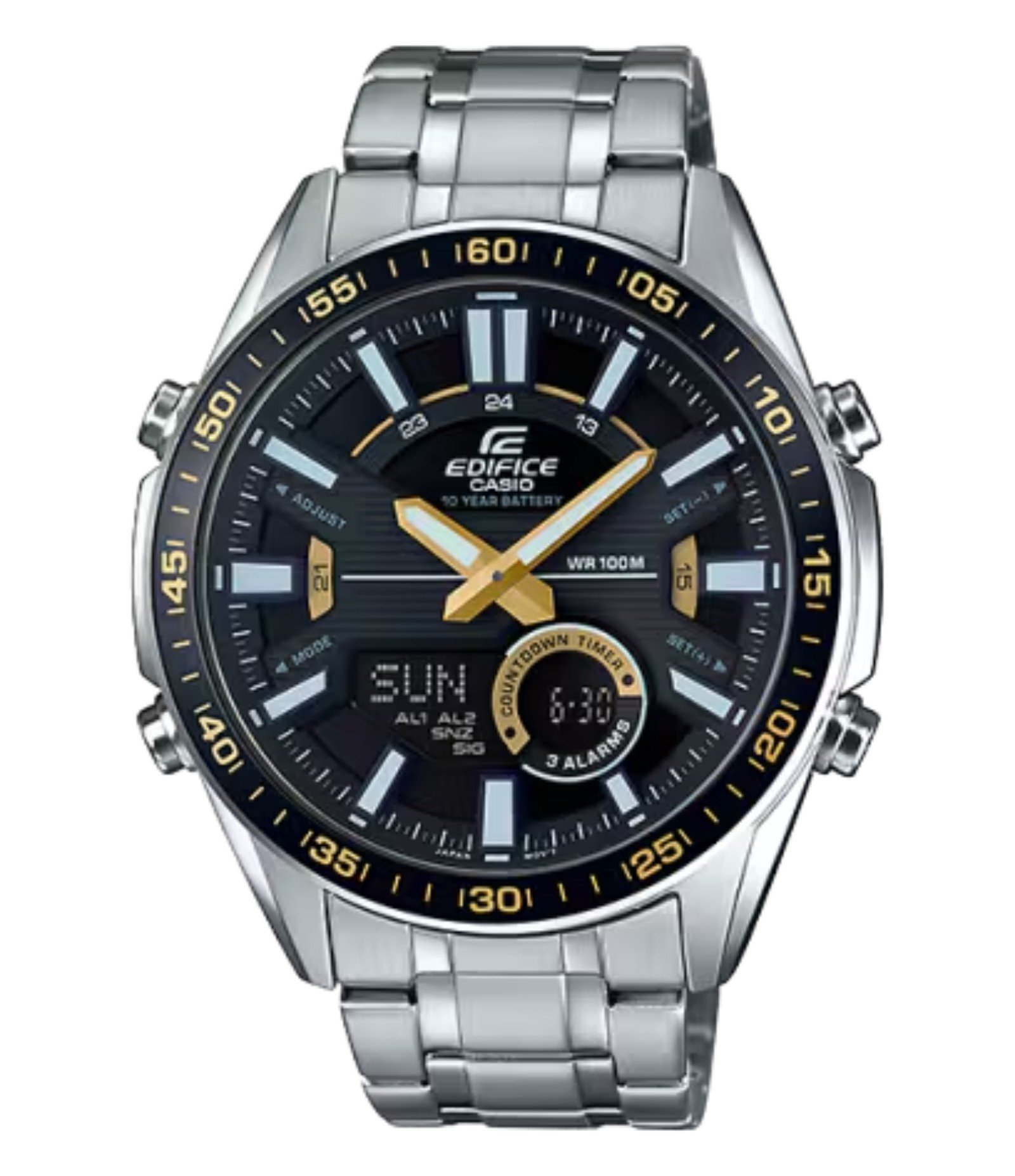 Relógio Anadigi Casio em Aço EFV C100D 1BVDF Prata 1