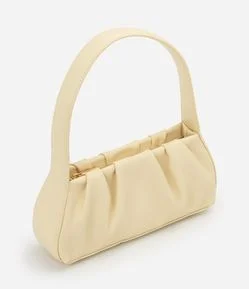 Bolsa Baguete em PU com Detalhe Franzido