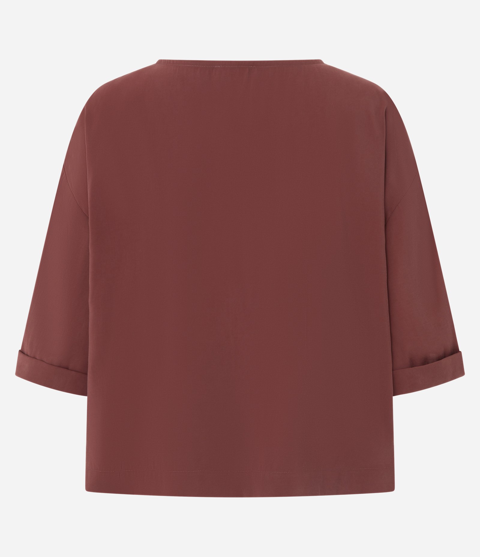 Blusa Ampla em Viscose com Aplicação de Bolso Frontal Terracota 2
