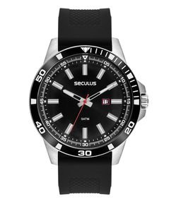 Relógio Analógico com Calendário Seculus em Silicone 44227G0SVNU1