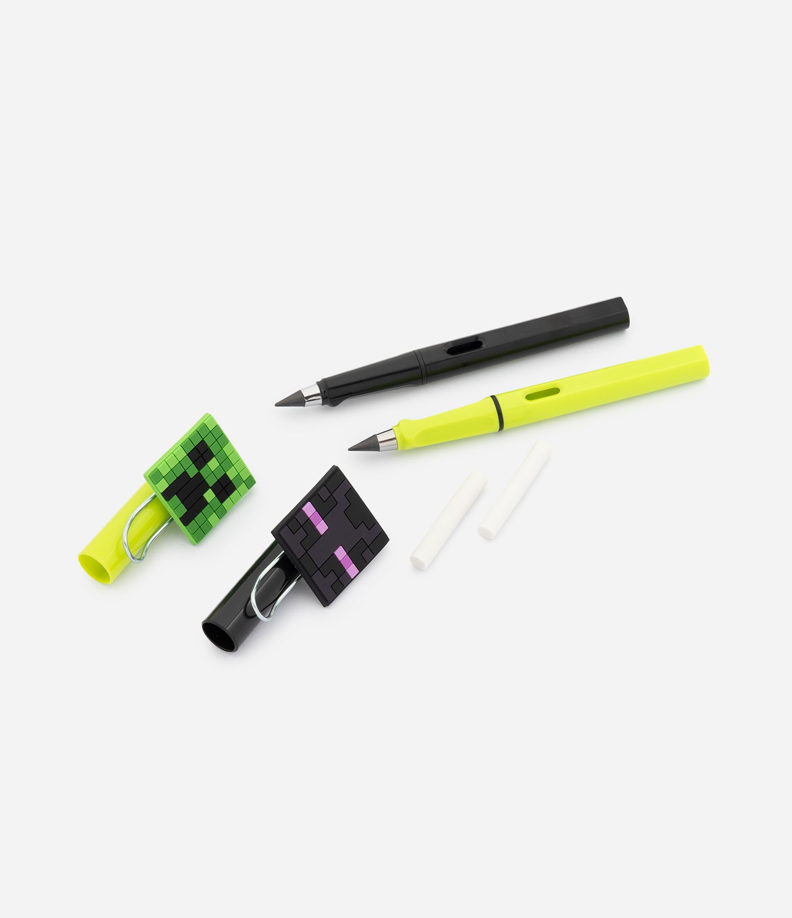 Kit com 02 Lápis Infinitos com Detalhe Temático Minecraft Verde 4