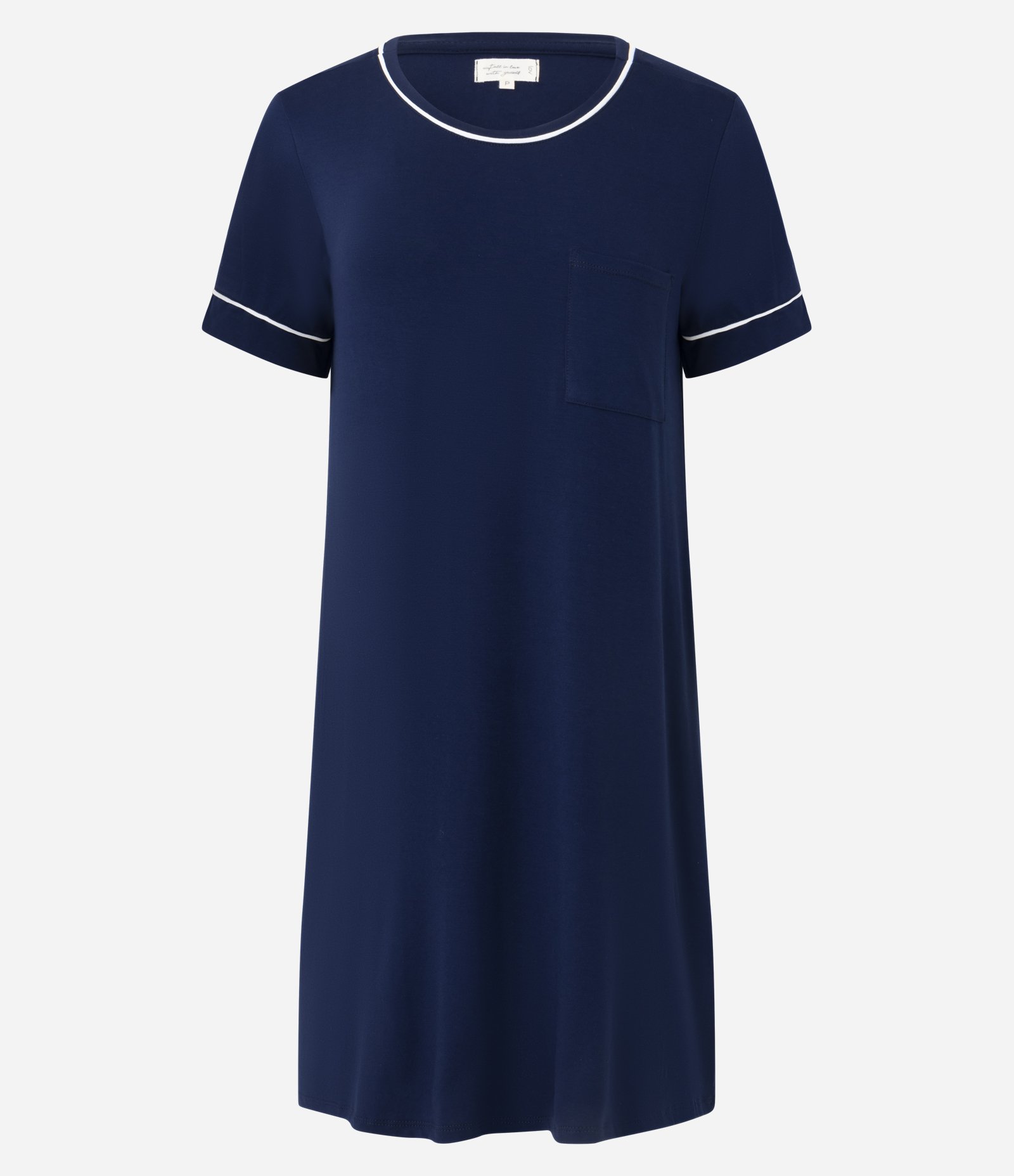 Camisola Curta em Viscolycra com Detalhes Contrastantes Azul 1