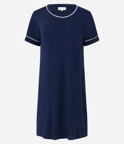 Camisola Curta em Viscolycra com Detalhes Contrastantes