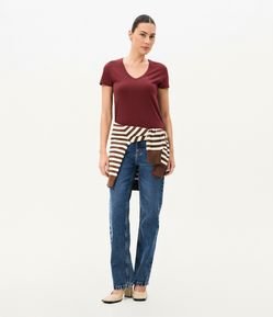 Blusa em Algodão com Decote V