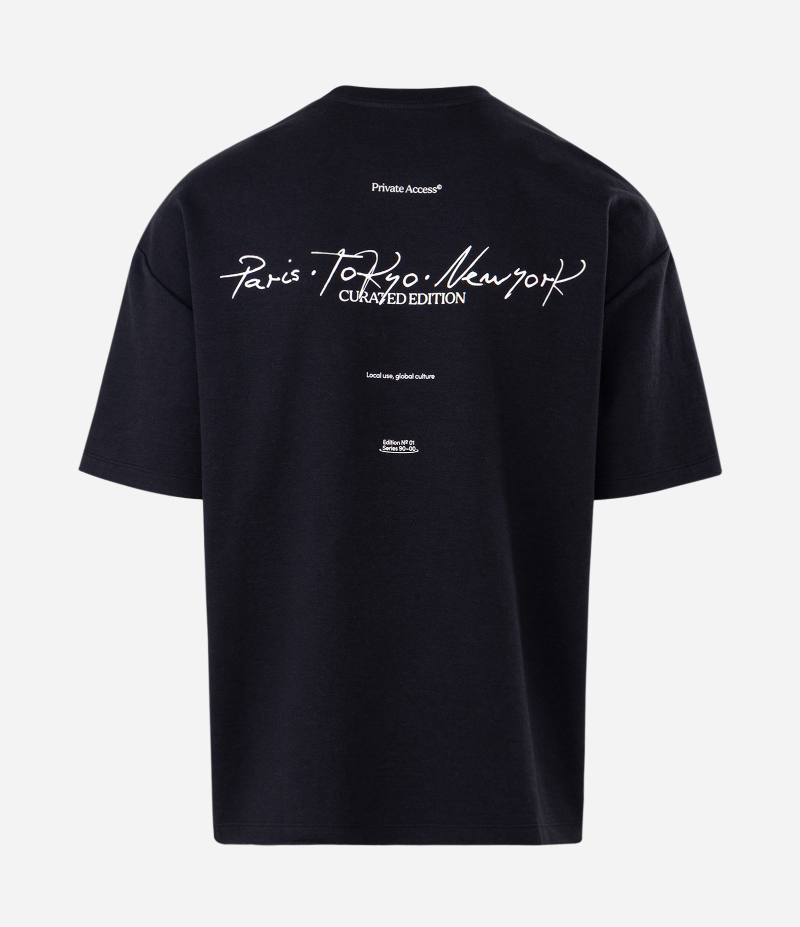 Camiseta Oversized em Moletinho com Lettering Paris Tokyo New York Preto 2