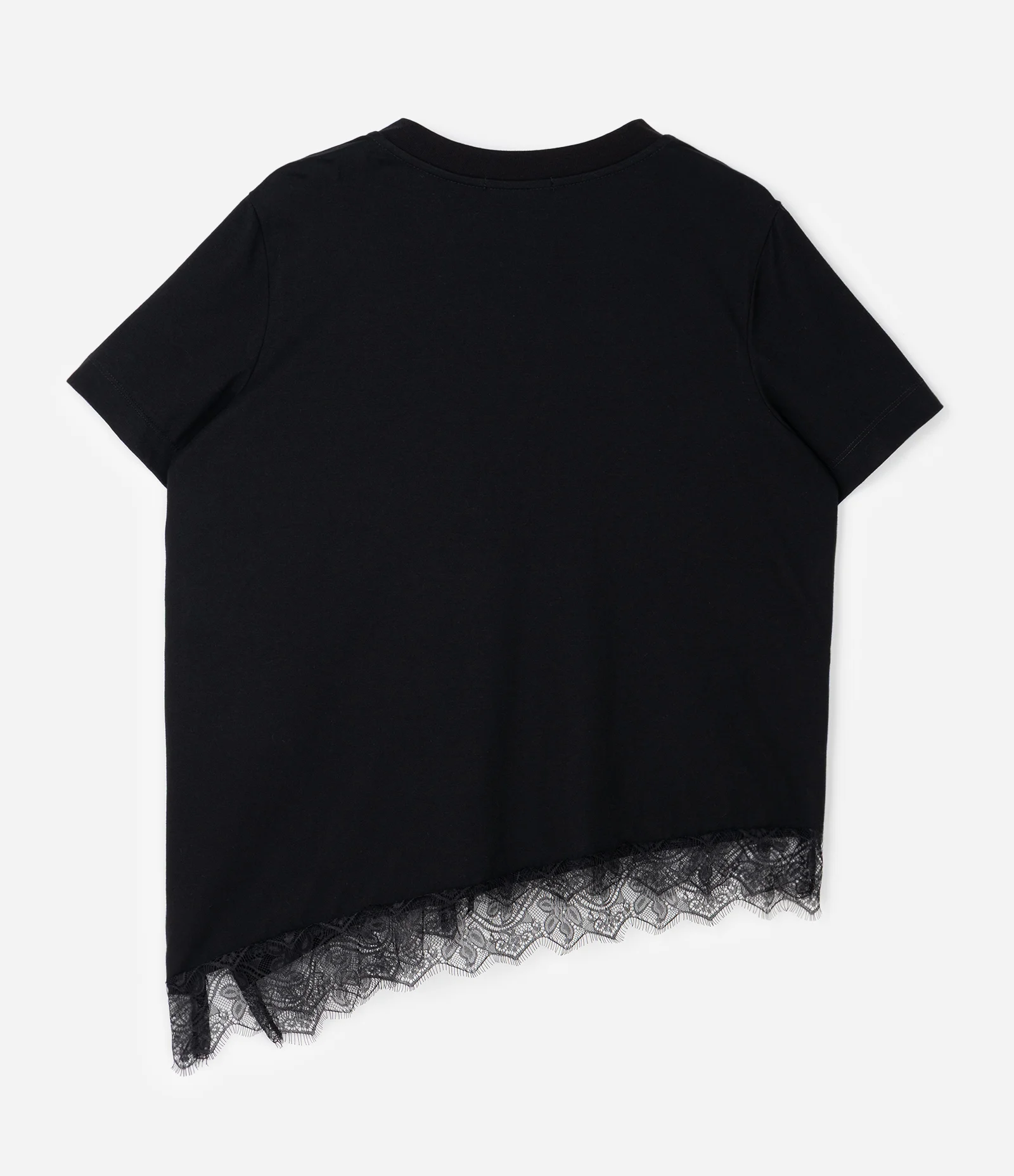 Blusa Manga Curta com Renda Irregular na Barra Curve & Plus Size Preto 2