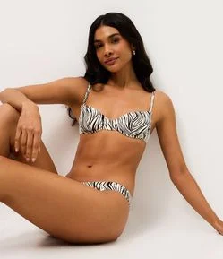 Biquini Top Meia Taça com Estampa Animal Print