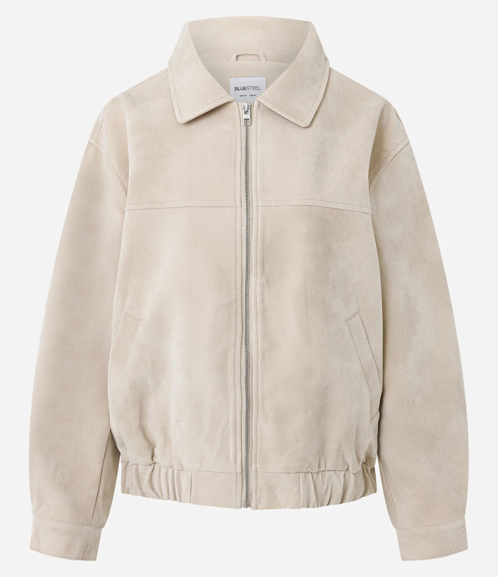 Jaqueta Oversized em PU com Efeito Camurça Bege 1