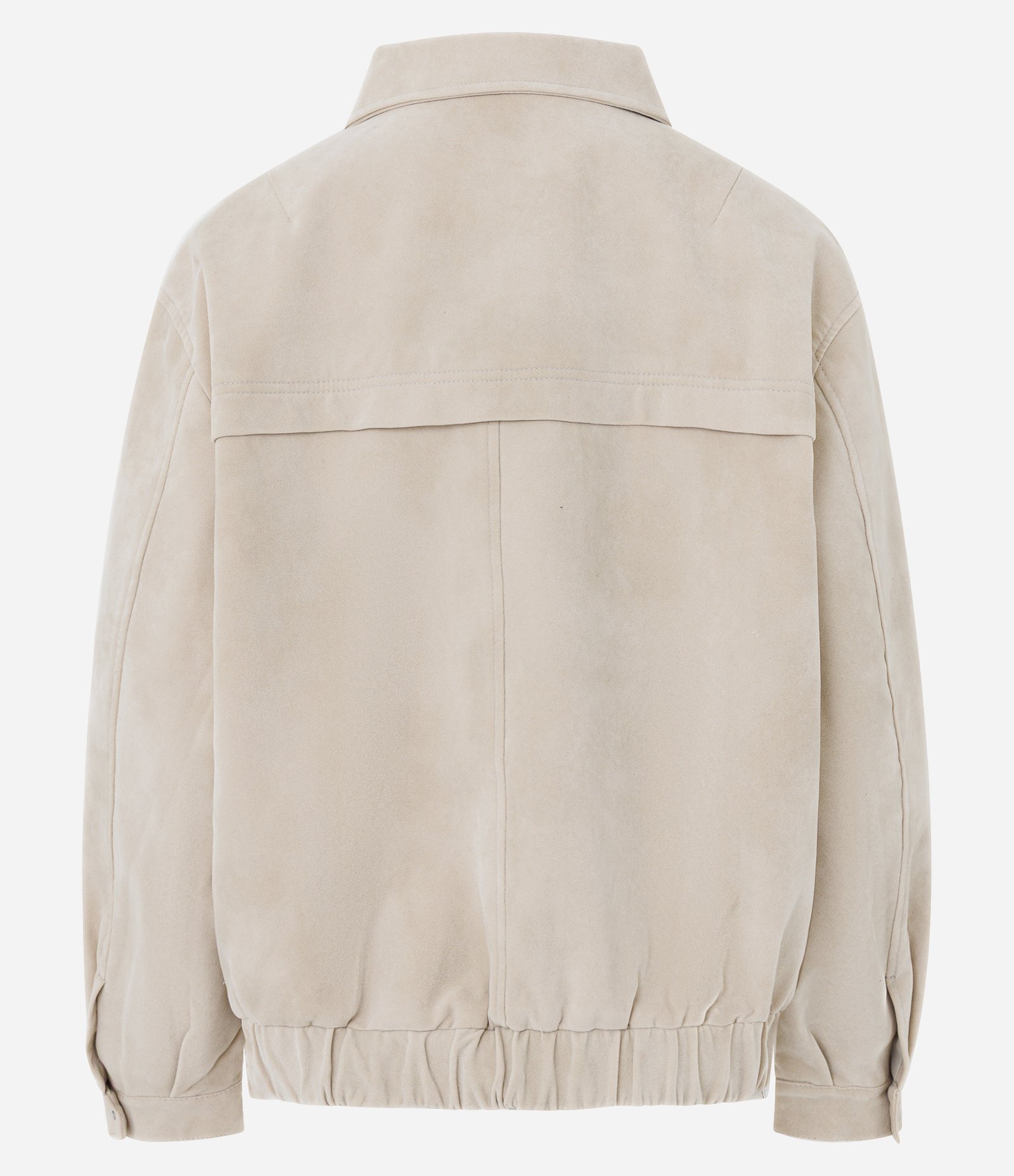 Jaqueta Oversized em PU com Efeito Camurça Bege 3