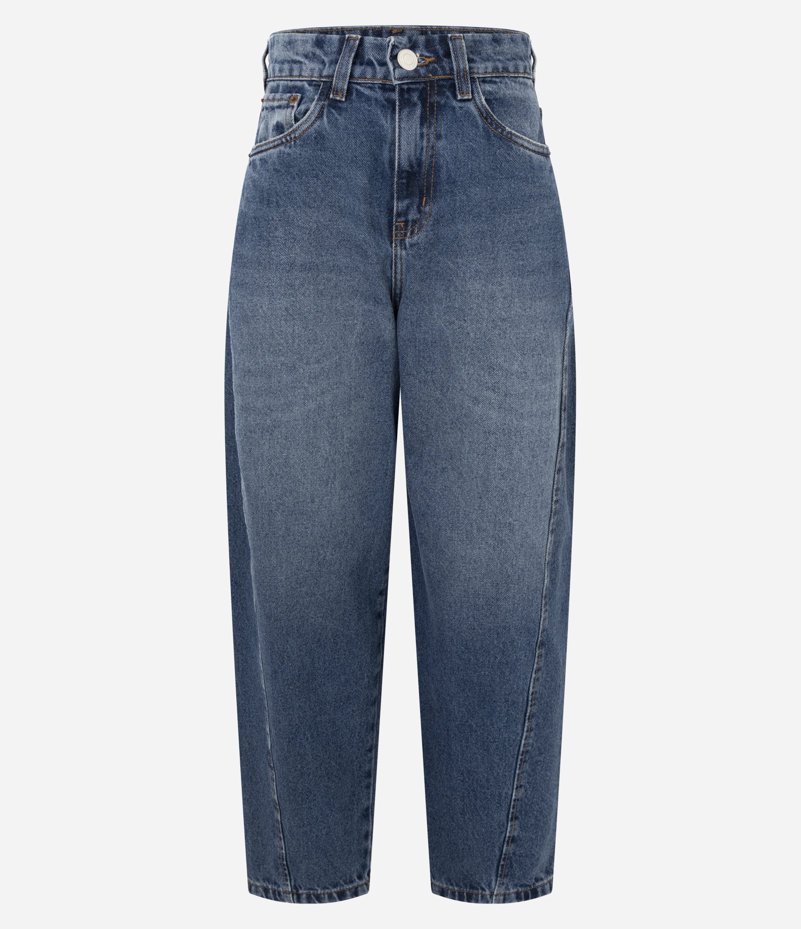 Calça Jeans New Carrot com Cintura Alta Azul Médio 1