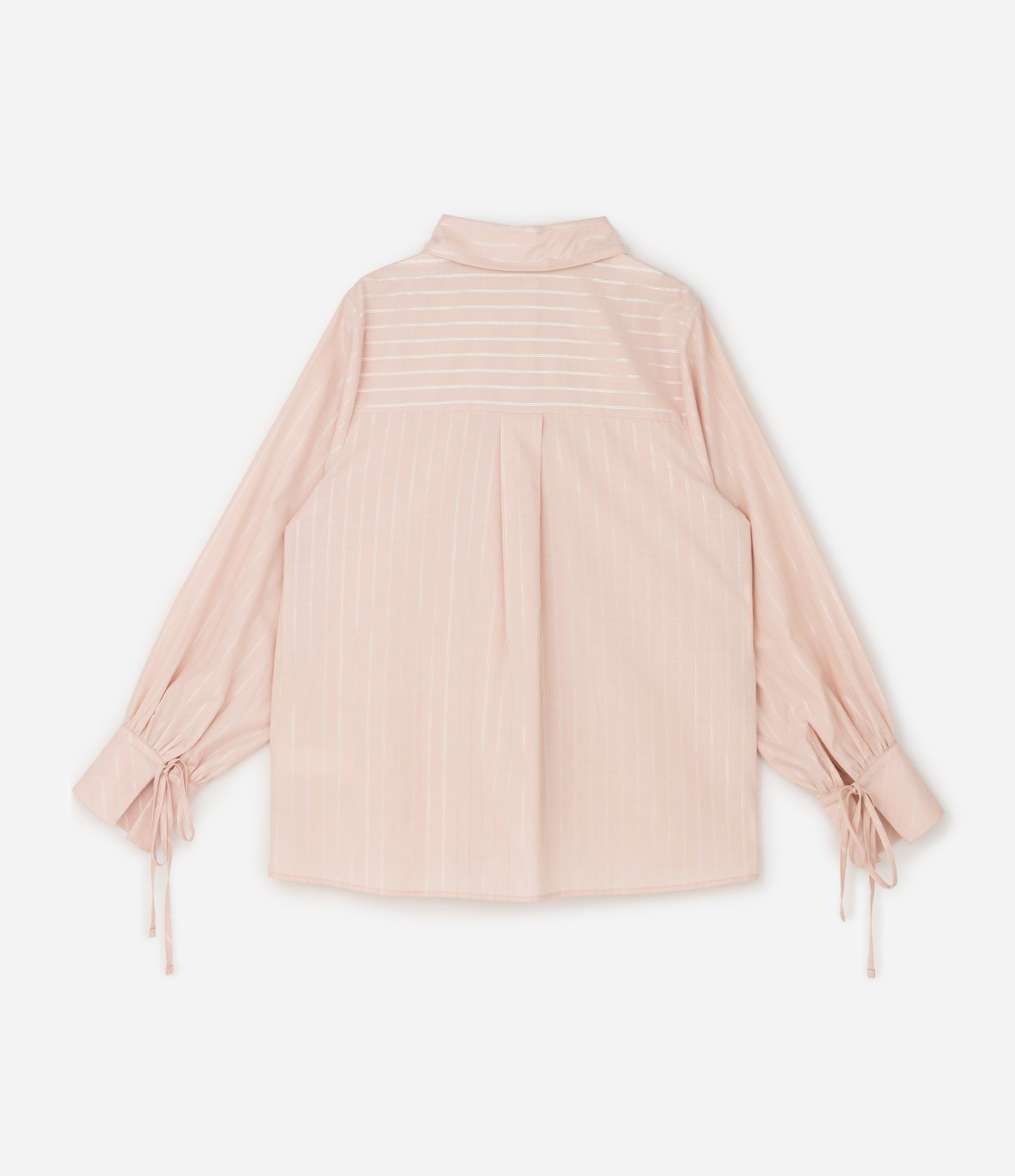 Camisa Regular em Tricoline Listrada com Fio Metálico Curve & Plus Size Rosa 6