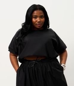 Blusa Tricoline Balonê Curve & Plus Size