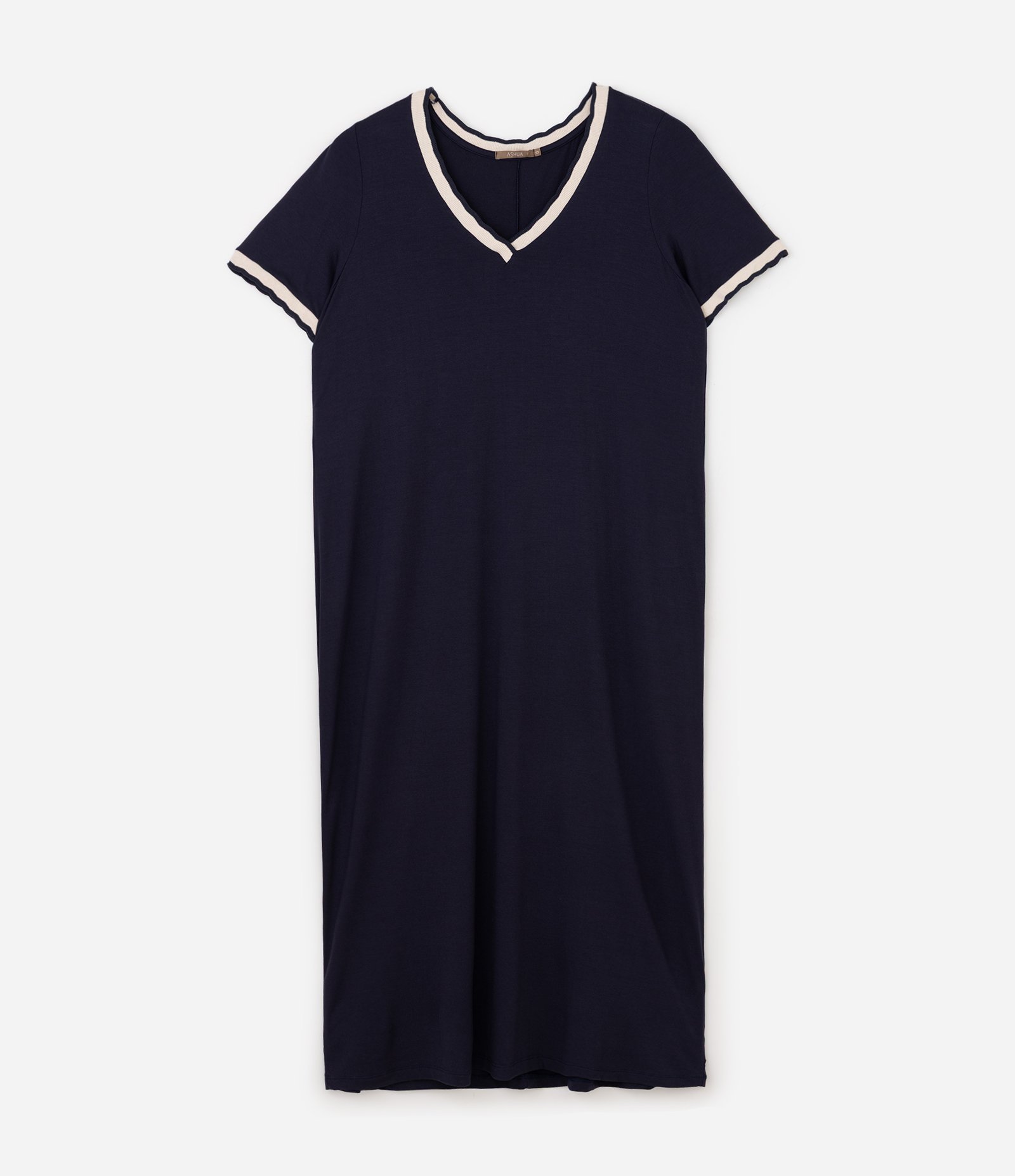 Vestido Crepe Midi com Decote V Curve & Plus Size Azul 5