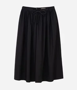 Saia Midi Tricoline com Cinto Curve & Plus Size