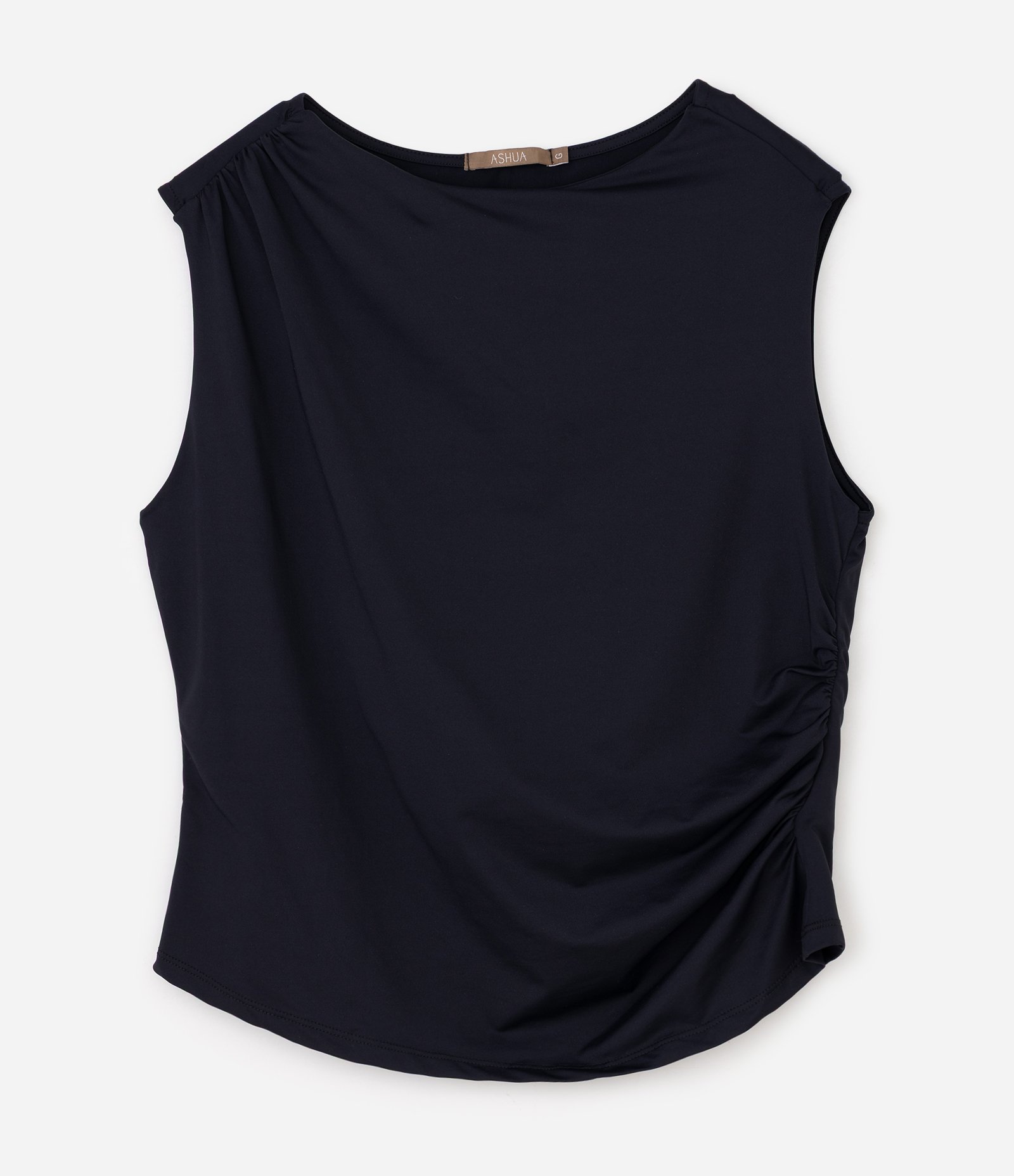 Blusa com Franzido Lateral Curve & Plus Size Preto 5