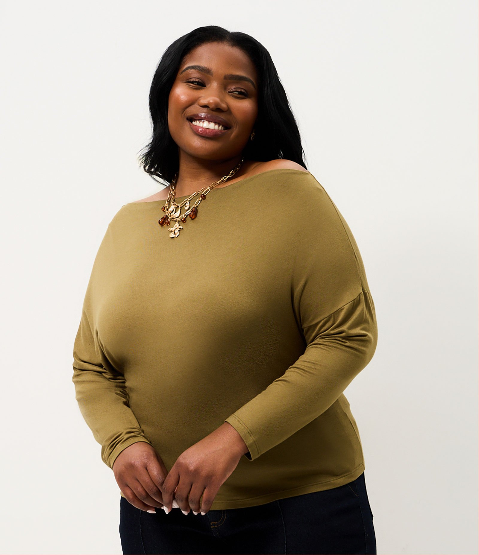 Blusa em Microfibra com Decote Degagê Curve & Plus Size Marrom 1