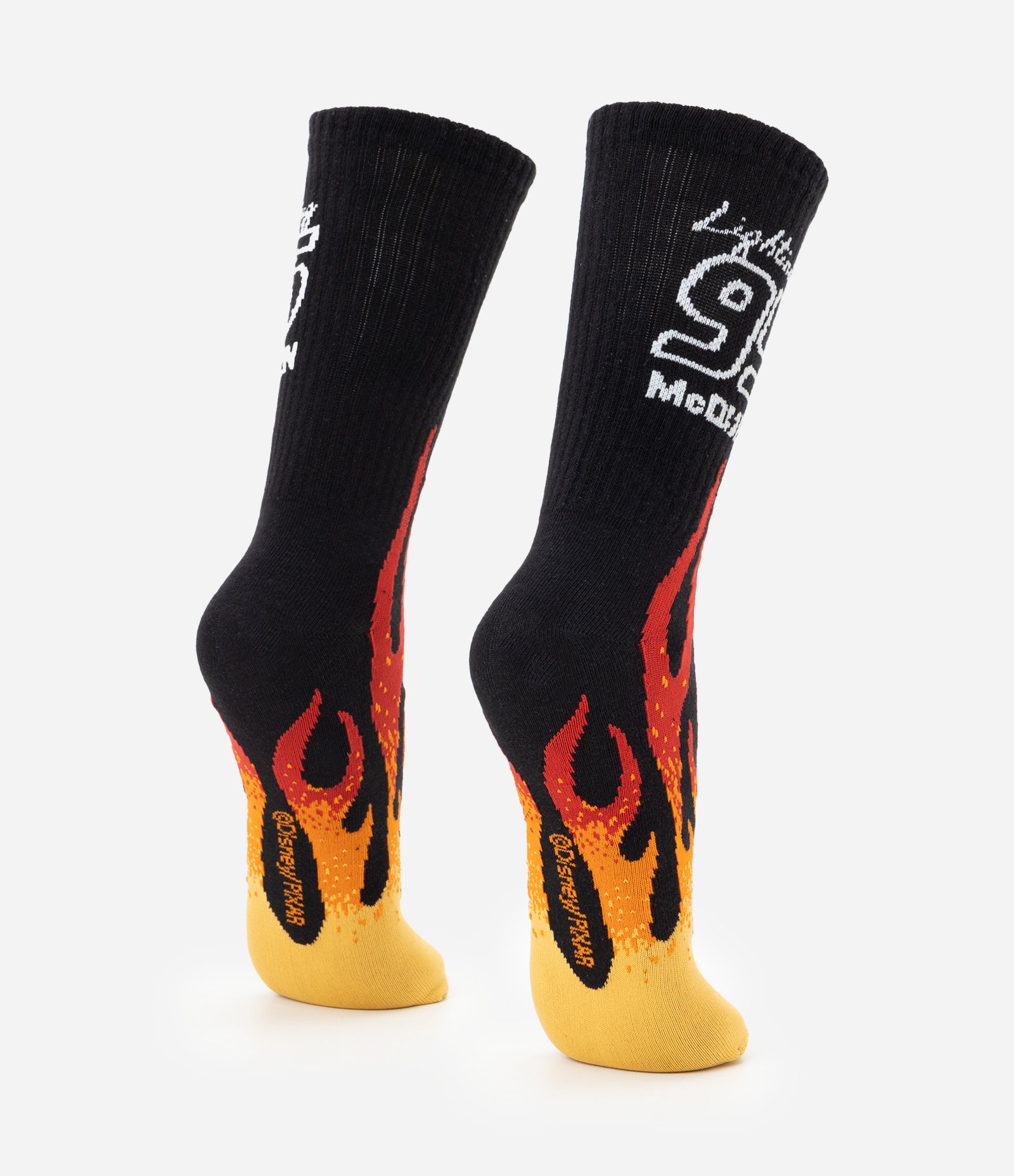 Meia Canelada Cano Longo Carros Relâmpago McQueen Preto 3