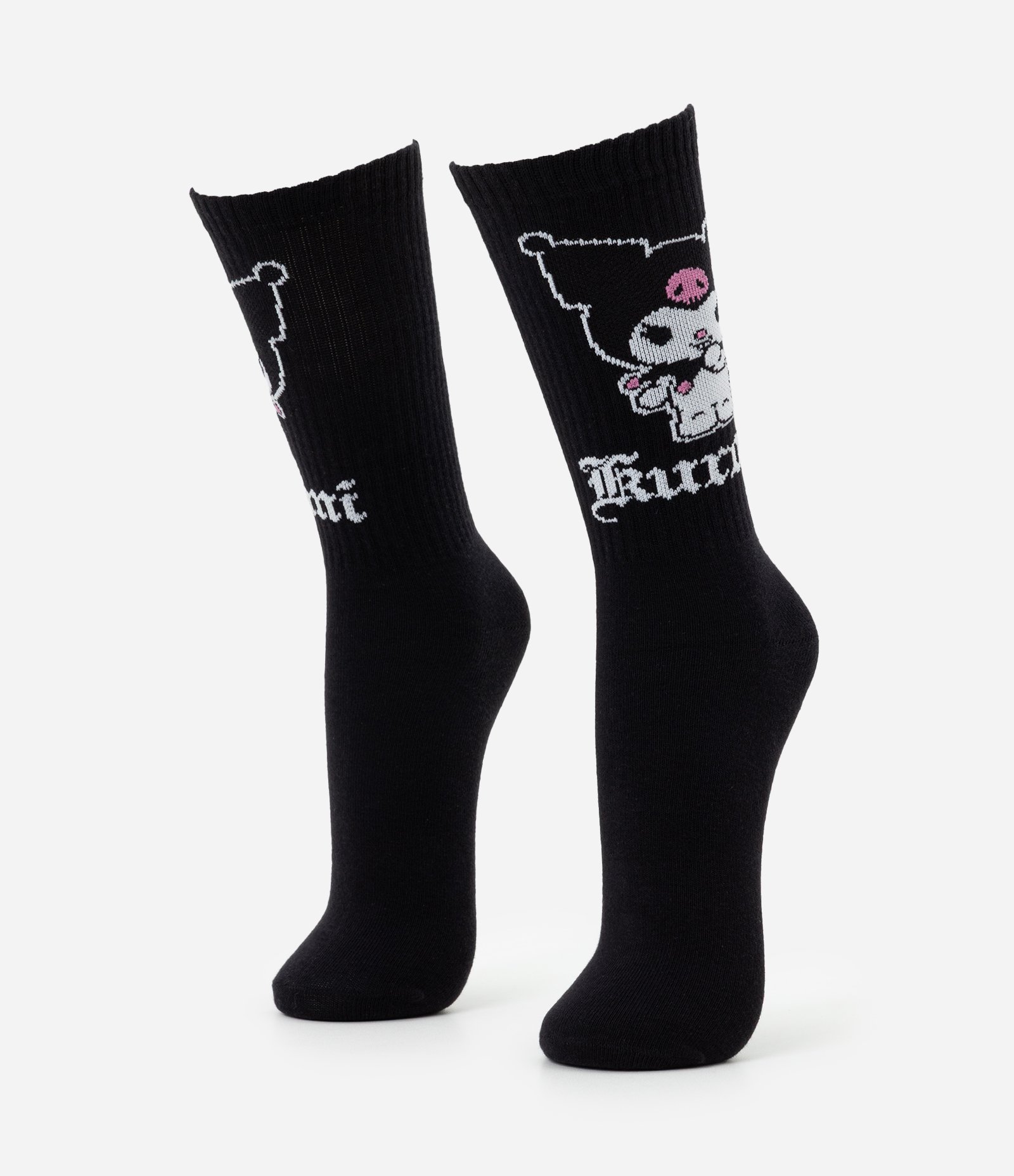 Meia Cano Alto com Estampa Kuromi da Hello Kitty Preto 1