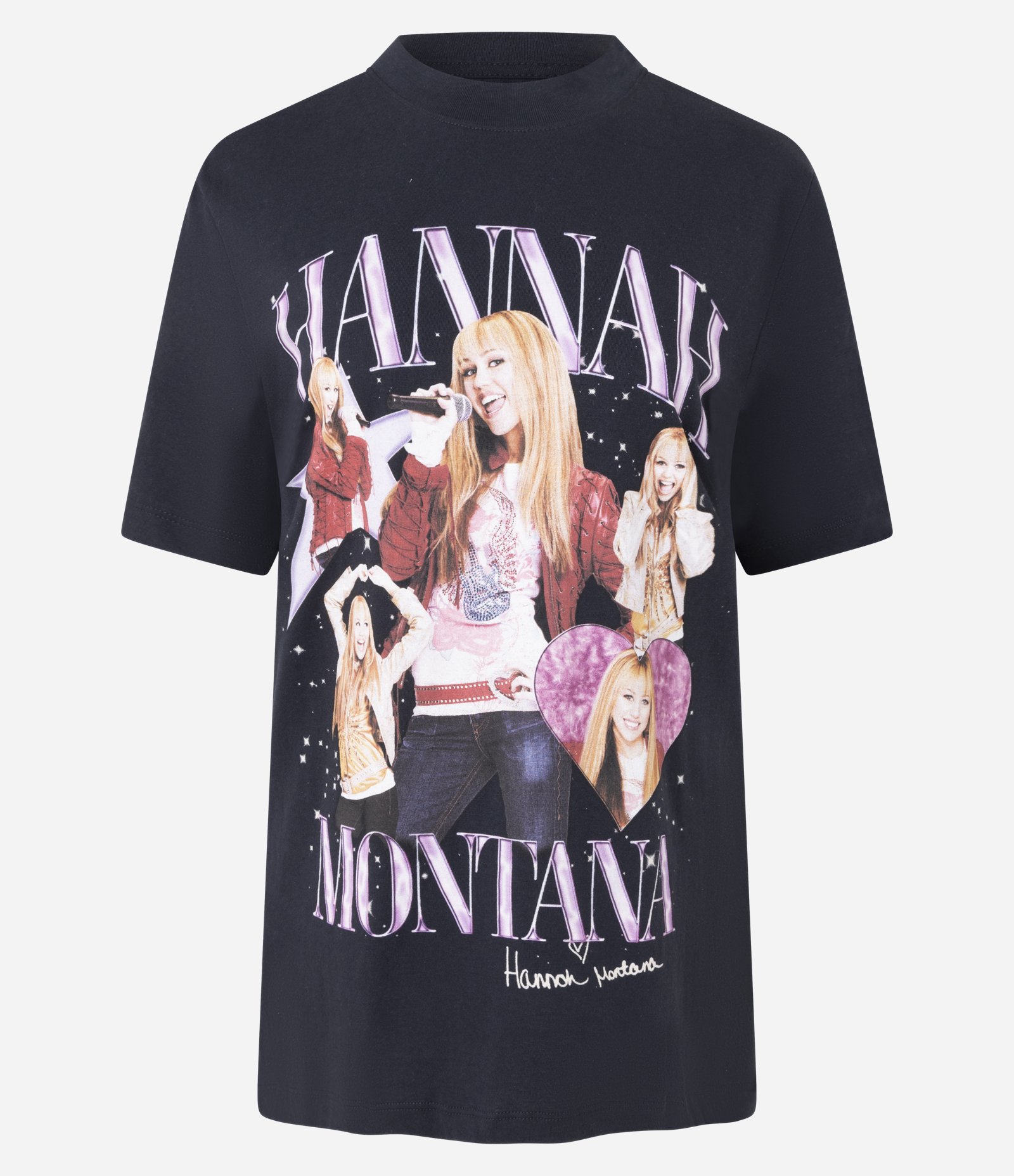 Camiseta em Algodão com Estampa Hannah Montana Preto 5