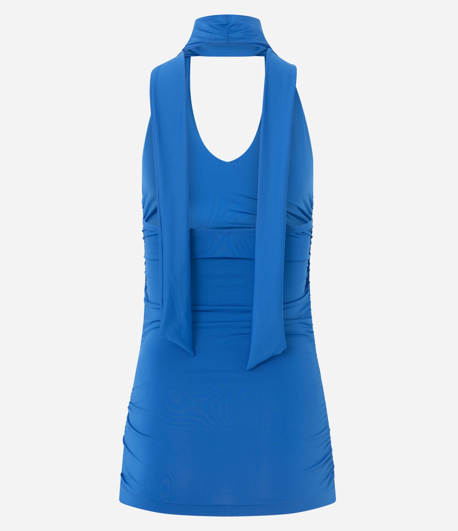Blusa Frente Única em Microfibra com Gola Alta Azul 6