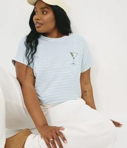 Blusa em Algodão com Bordado Coquetel Curve & Plus Size
