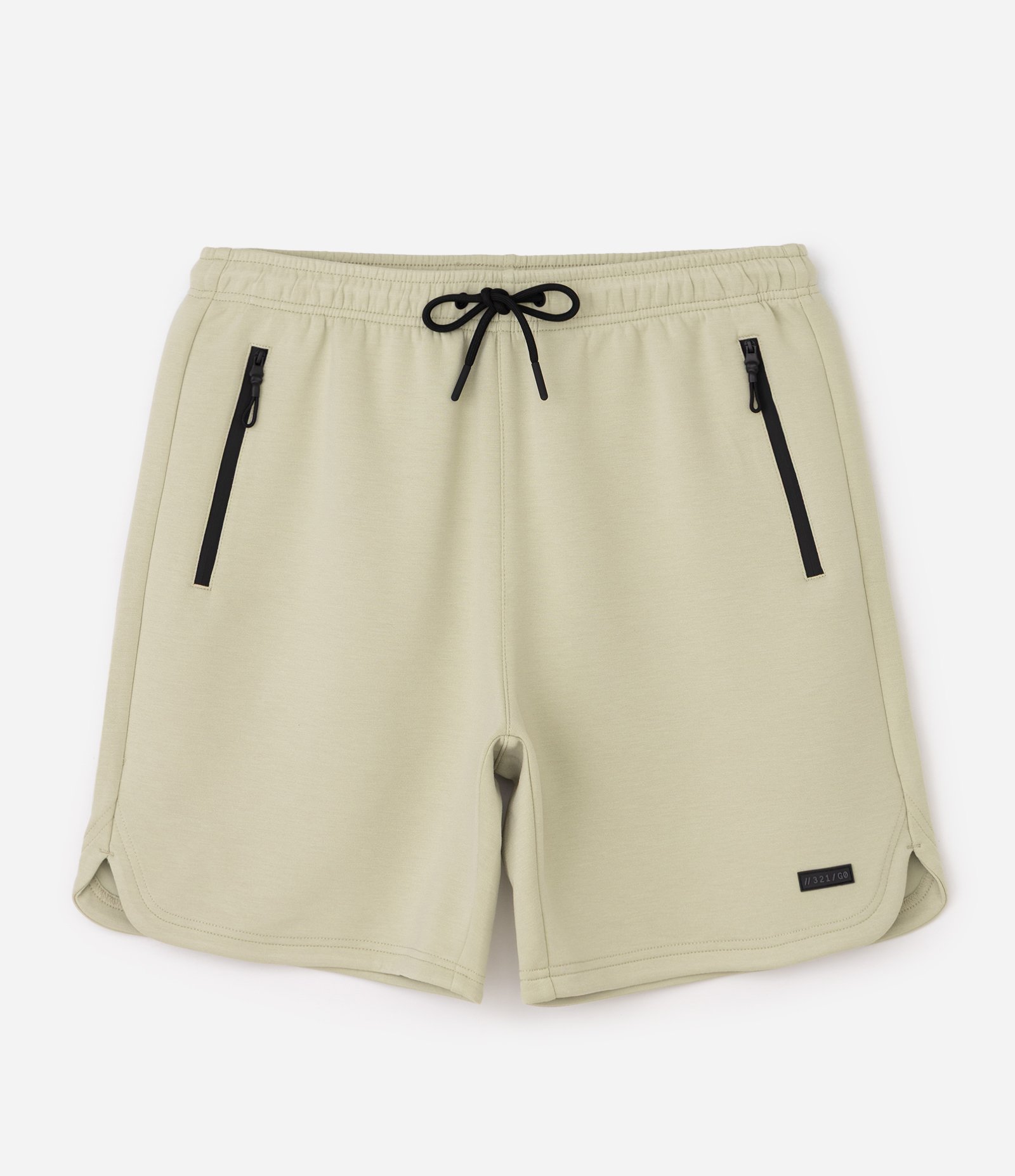 Bermuda Esportiva em Moletom Tecnológico com Cós Elástico e Zíper no Bolso Amarelo Claro 5