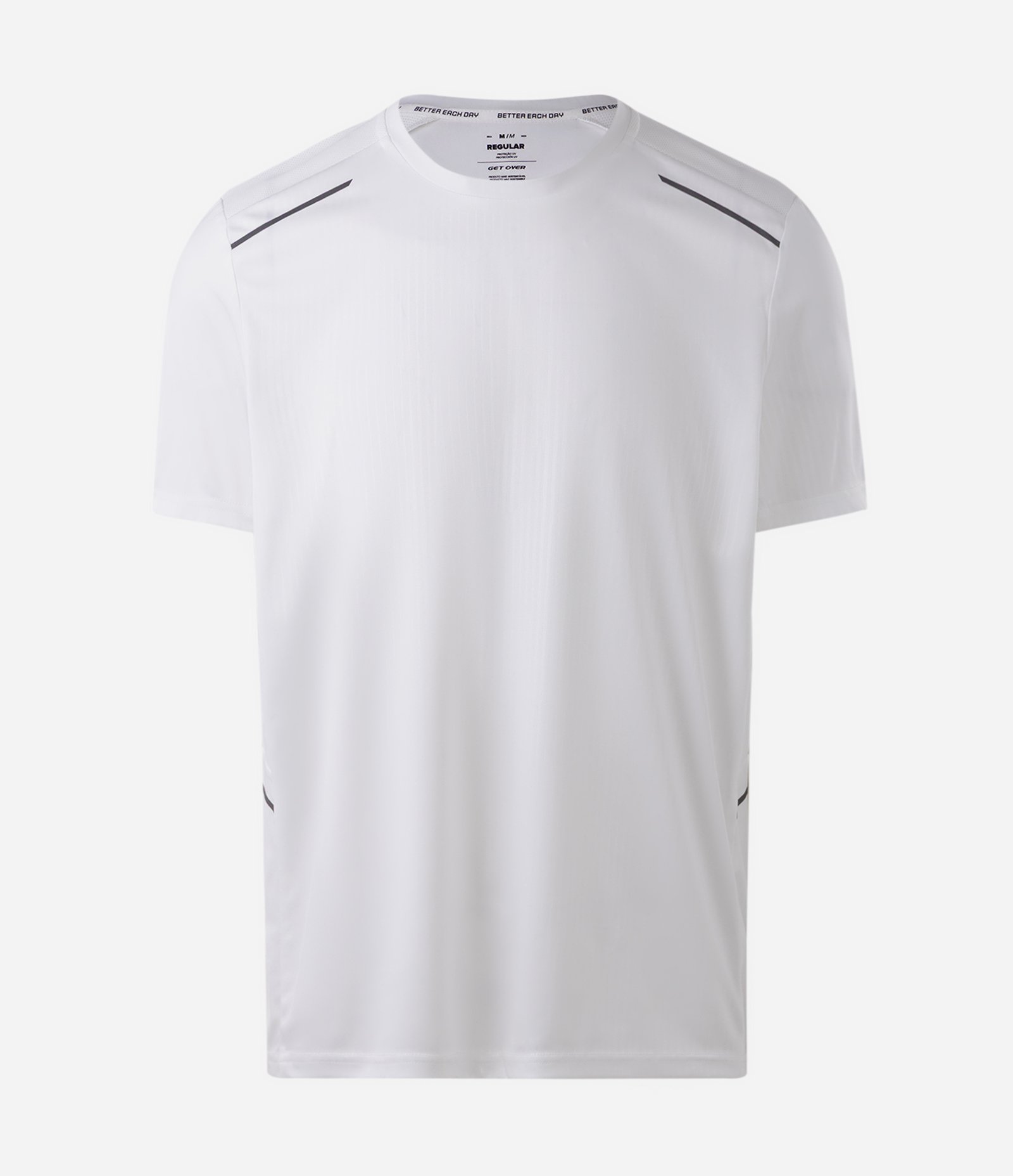 Camiseta Esportiva Regular com Tecnologia Dry Branco 1
