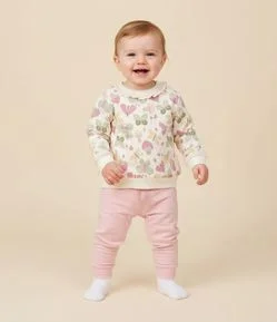 Casaco Bebê com Estampa Fullprint Borboletas e Cogumelos – Tam 0 a 18 Meses