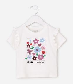 Blusa Infantil com Babados e Estampa Floral – Tam 1 a 6 Anos