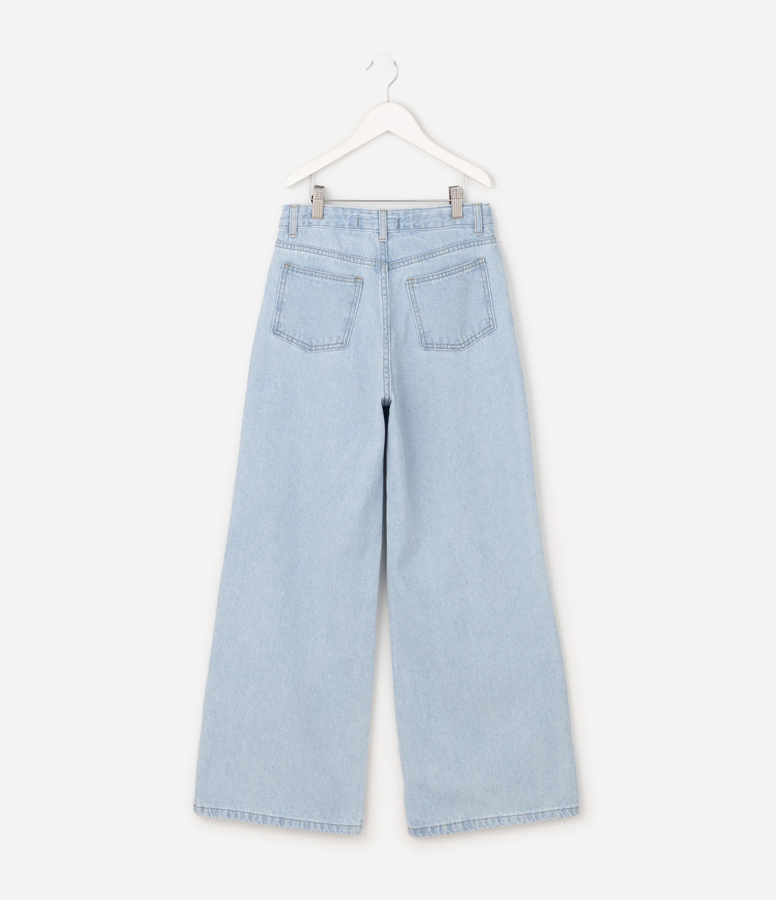Calça Infantil Jeans Wide Leg com Estrelas - Tam 5 a 16 Anos Azul 2