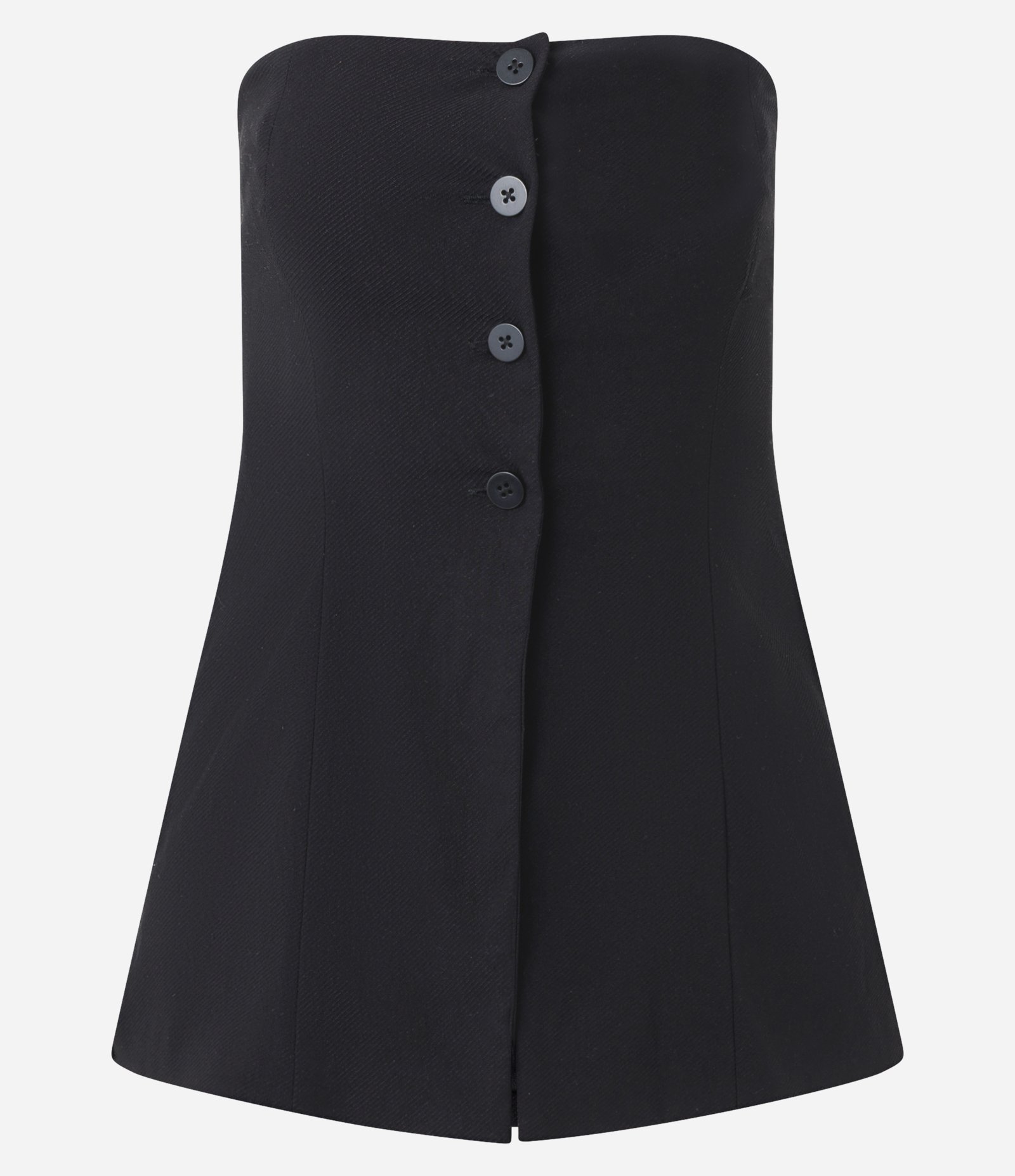 Blusa Tomara que Caia em Bengaline com Botões Preto 6