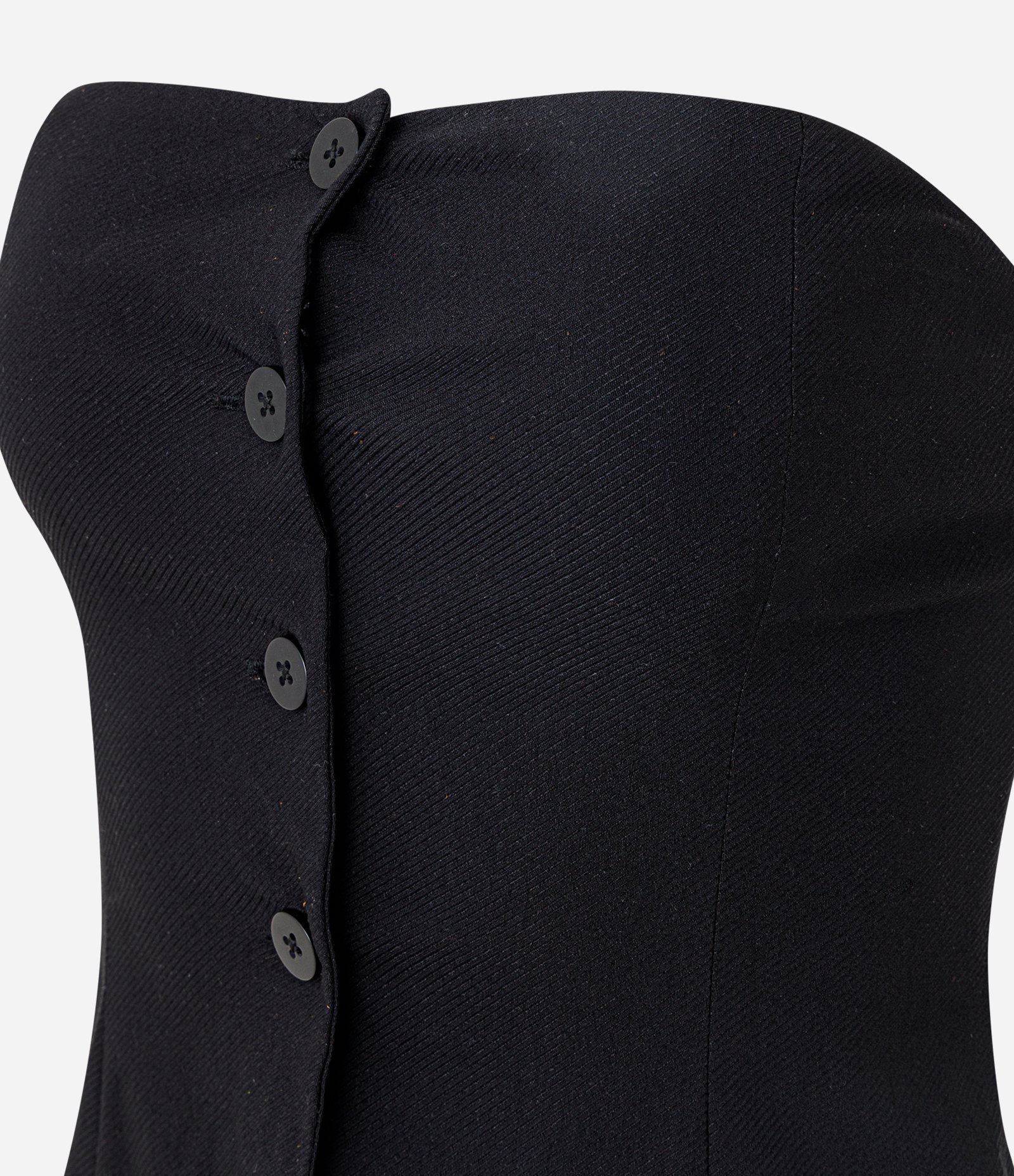 Blusa Tomara que Caia em Bengaline com Botões Preto 7