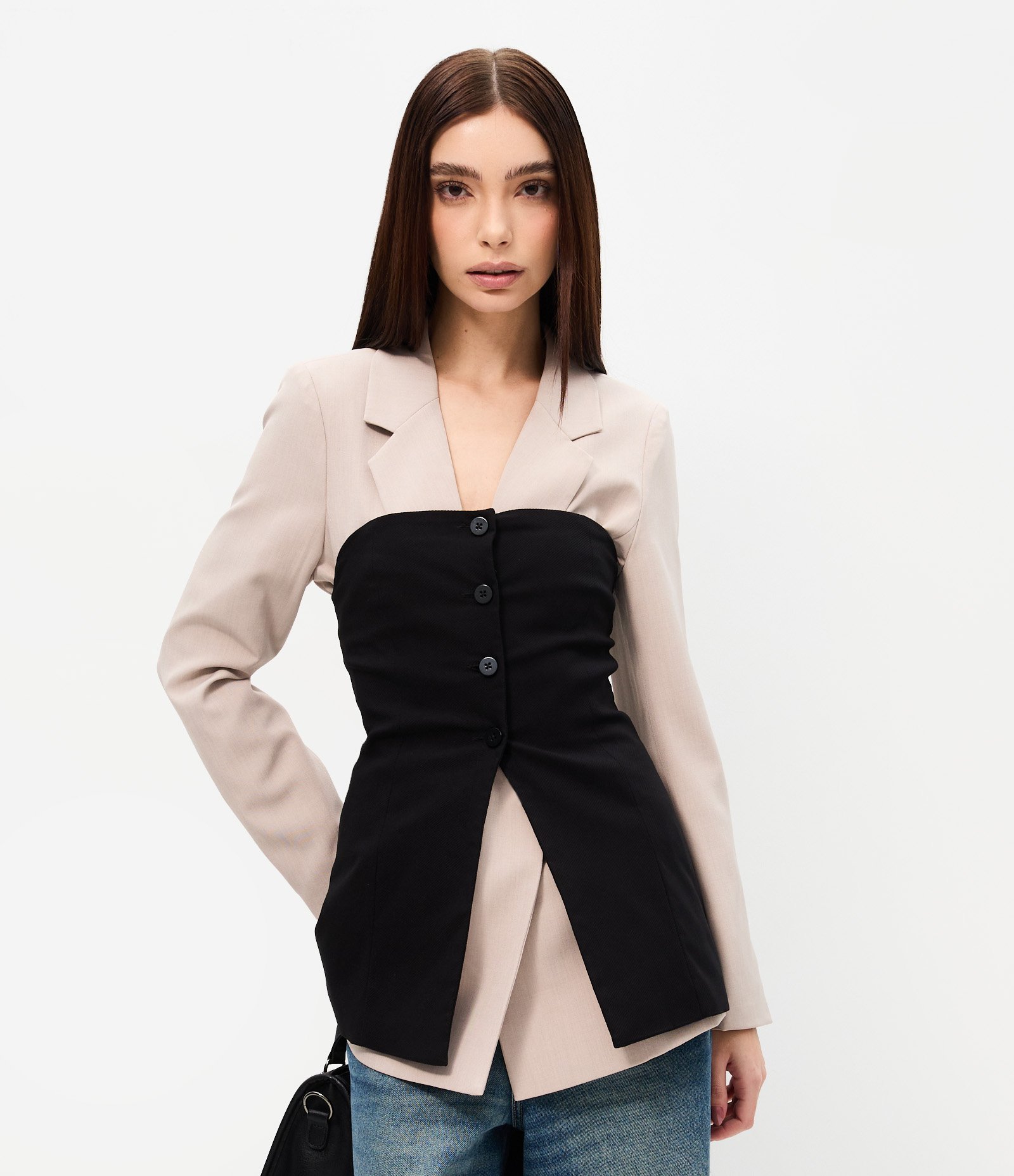 Blusa Tomara que Caia em Bengaline com Botões Preto 5
